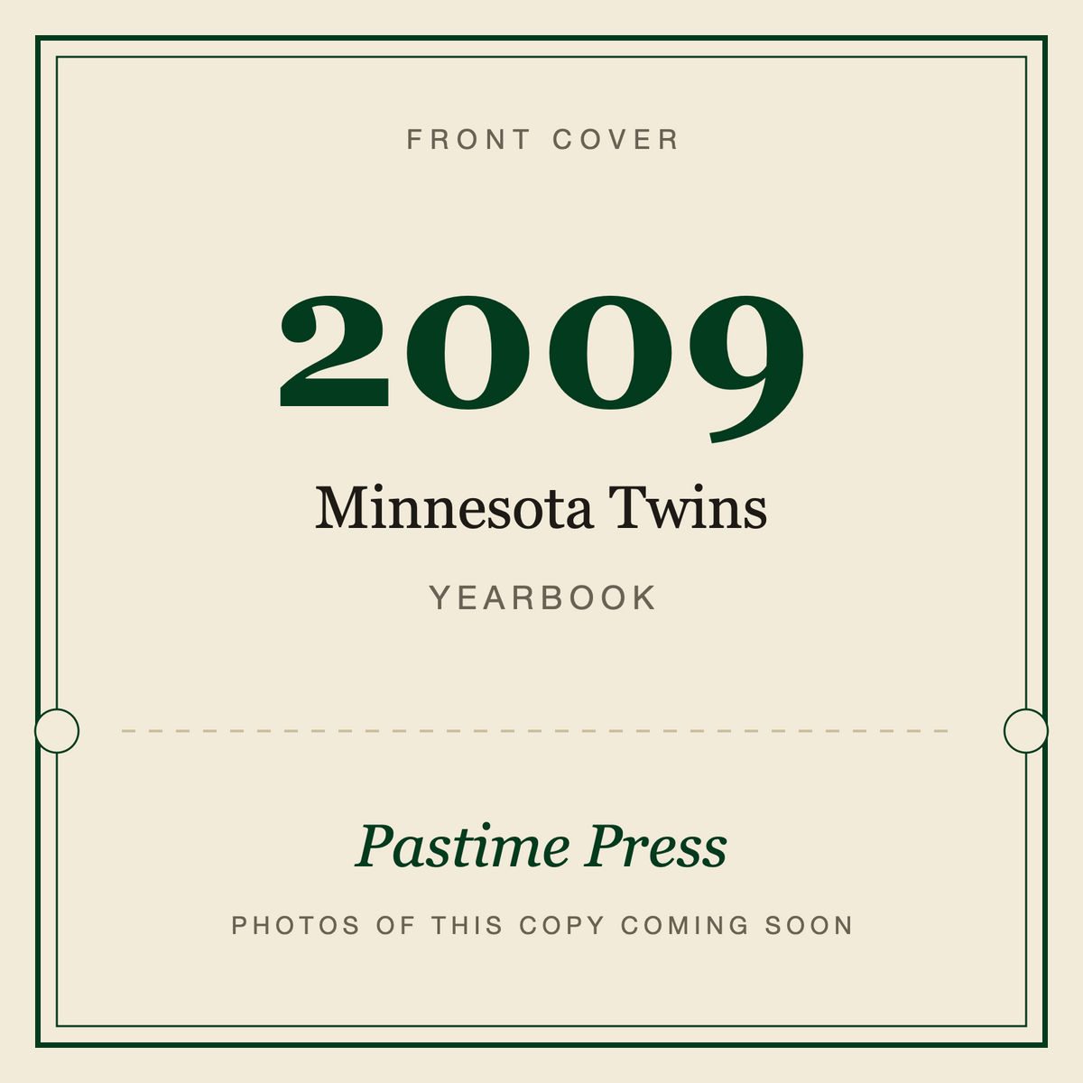 2009 Minnesota Twins Yearbook, front cover