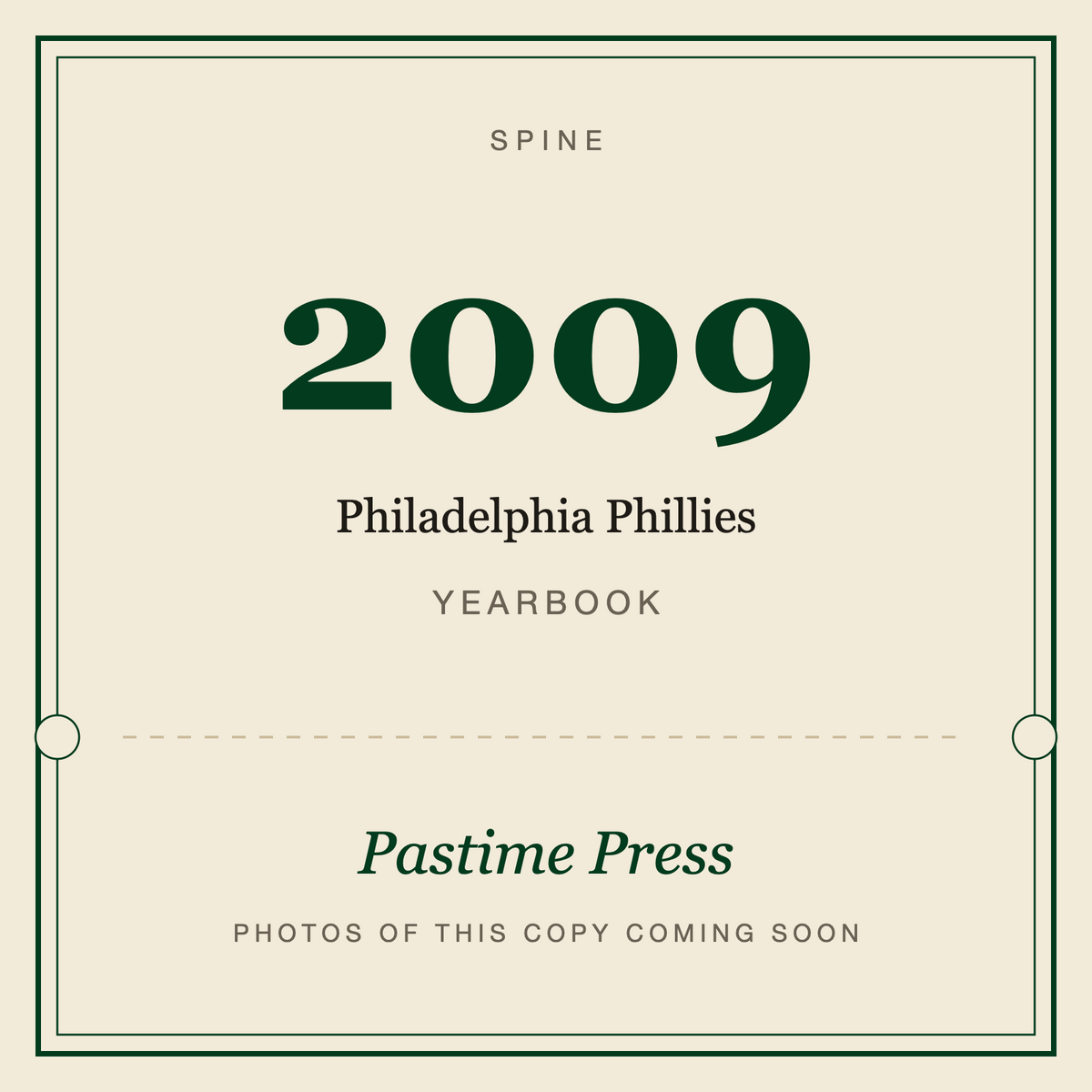 2009 Philadelphia Phillies Yearbook, spine