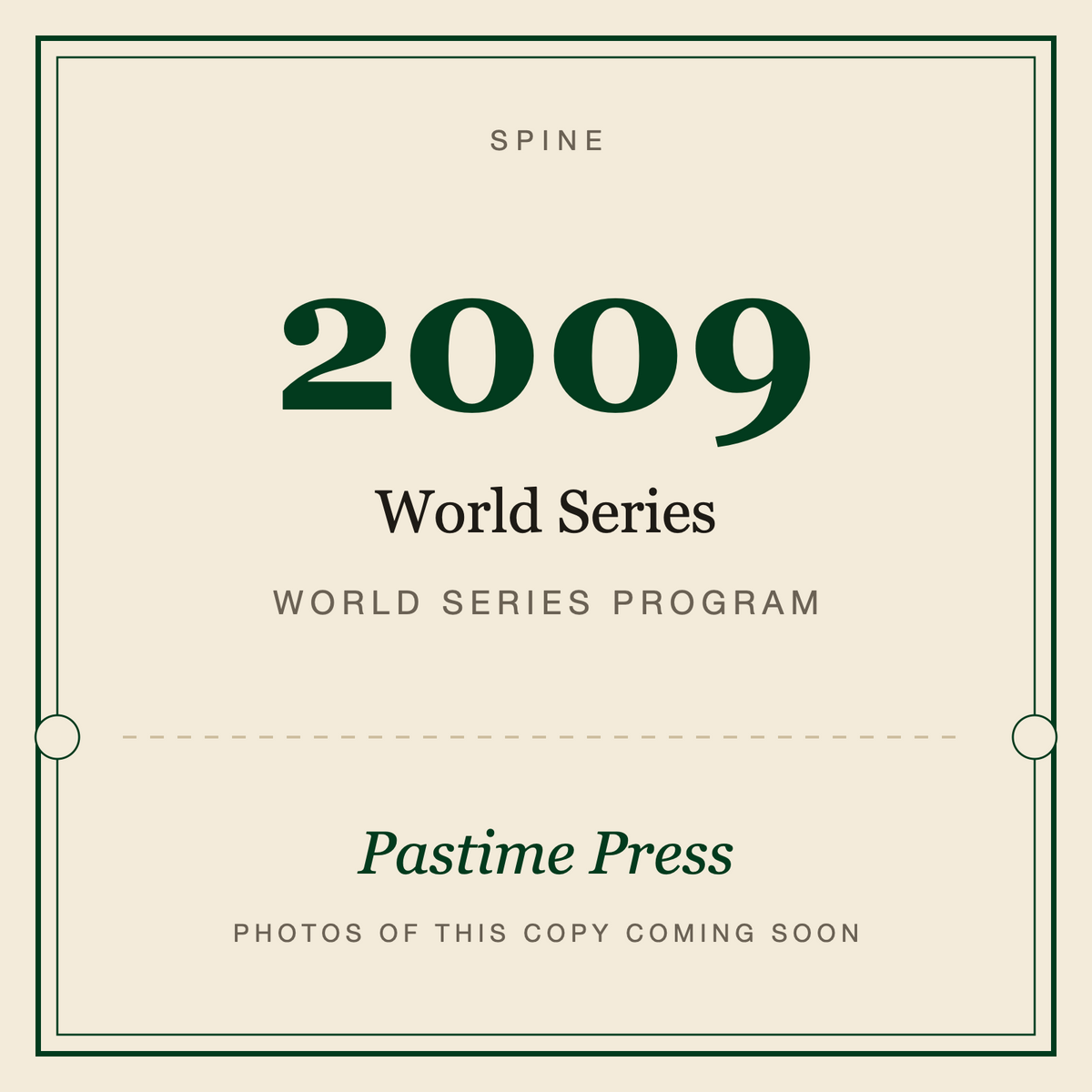 2009 World Series Program, spine