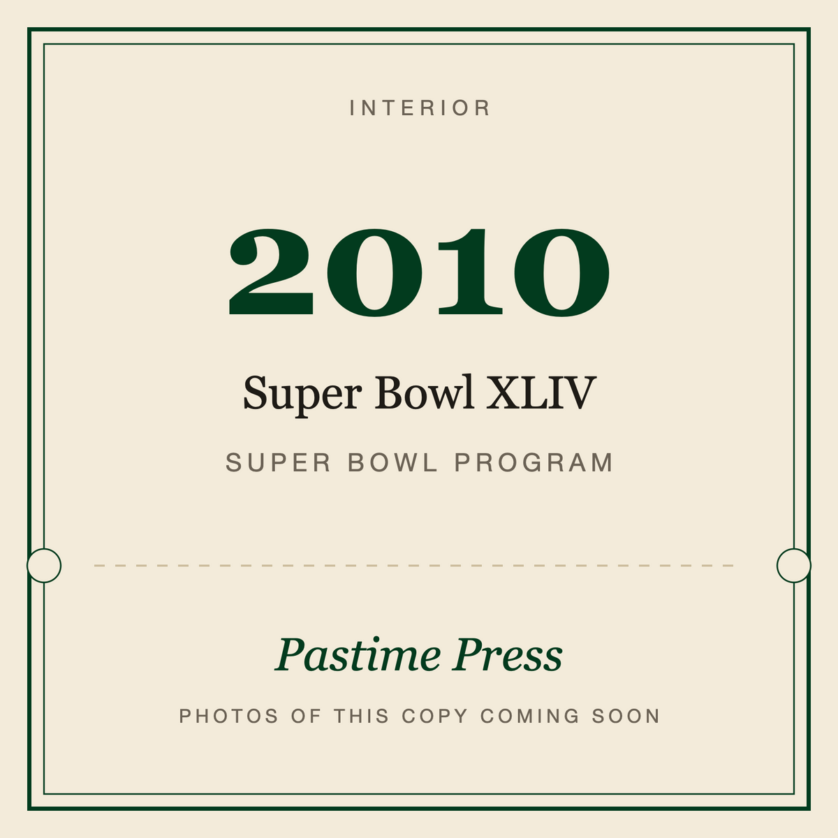 2010 Super Bowl XLIV Program, interior