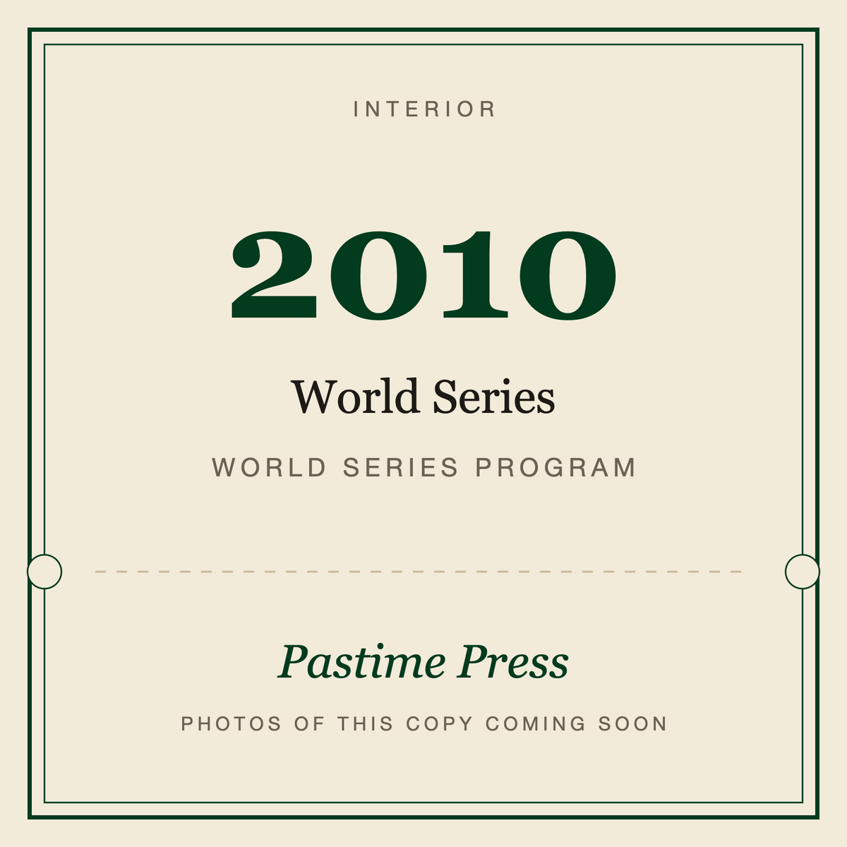 2010 World Series Program, interior