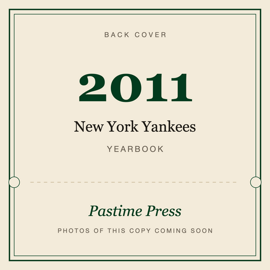 2011 New York Yankees Yearbook, back cover