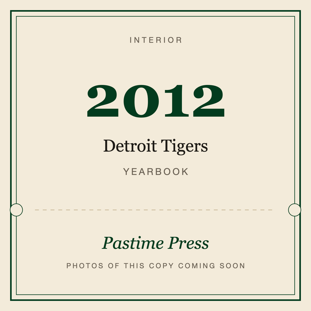 2012 Detroit Tigers Yearbook, interior