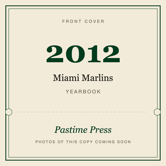 2012 Miami Marlins Yearbook, front cover