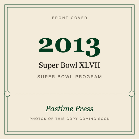 2013 Super Bowl XLVII Program, front cover