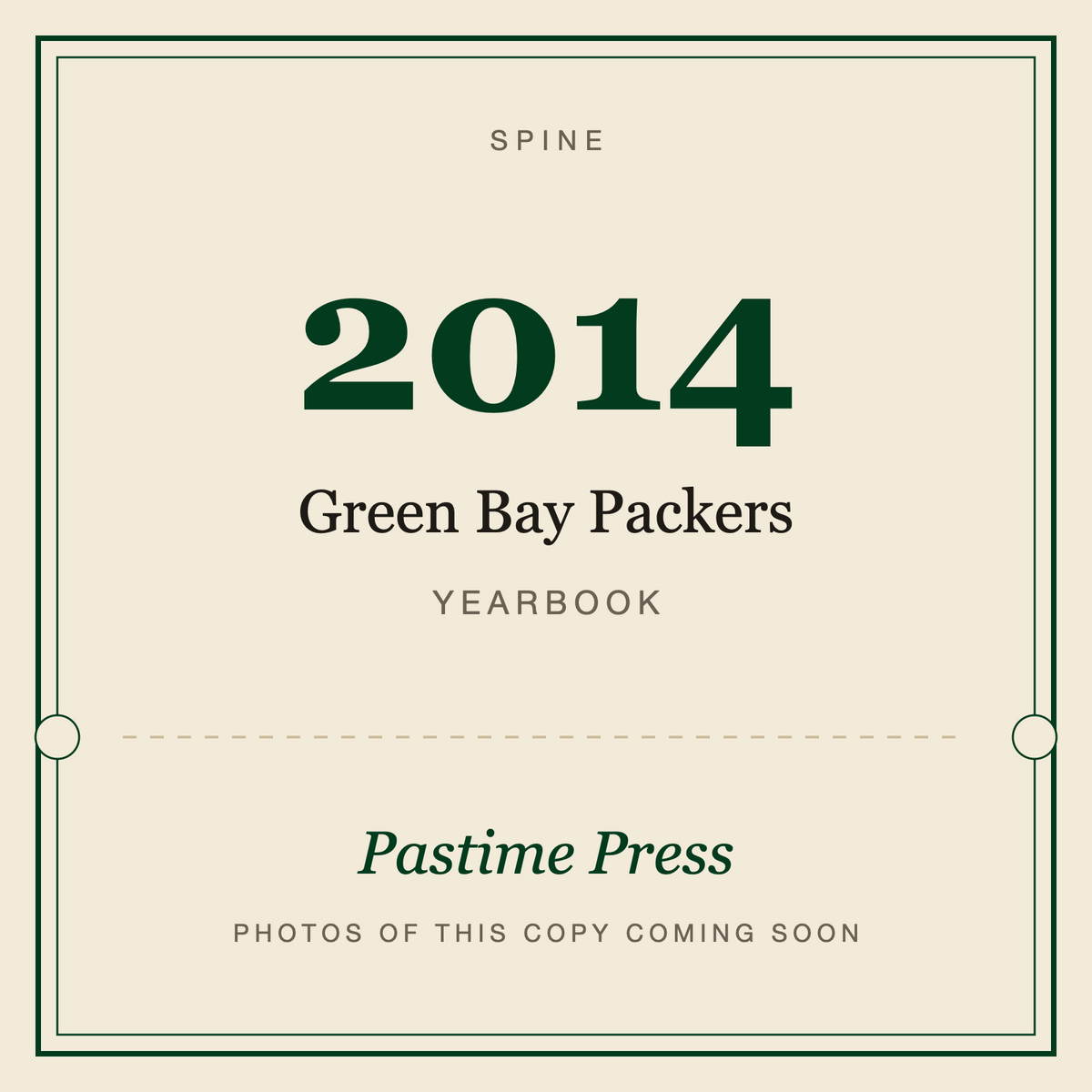 2014 Green Bay Packers Yearbook, spine