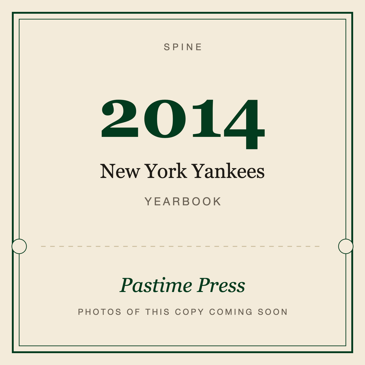2014 New York Yankees Yearbook, spine