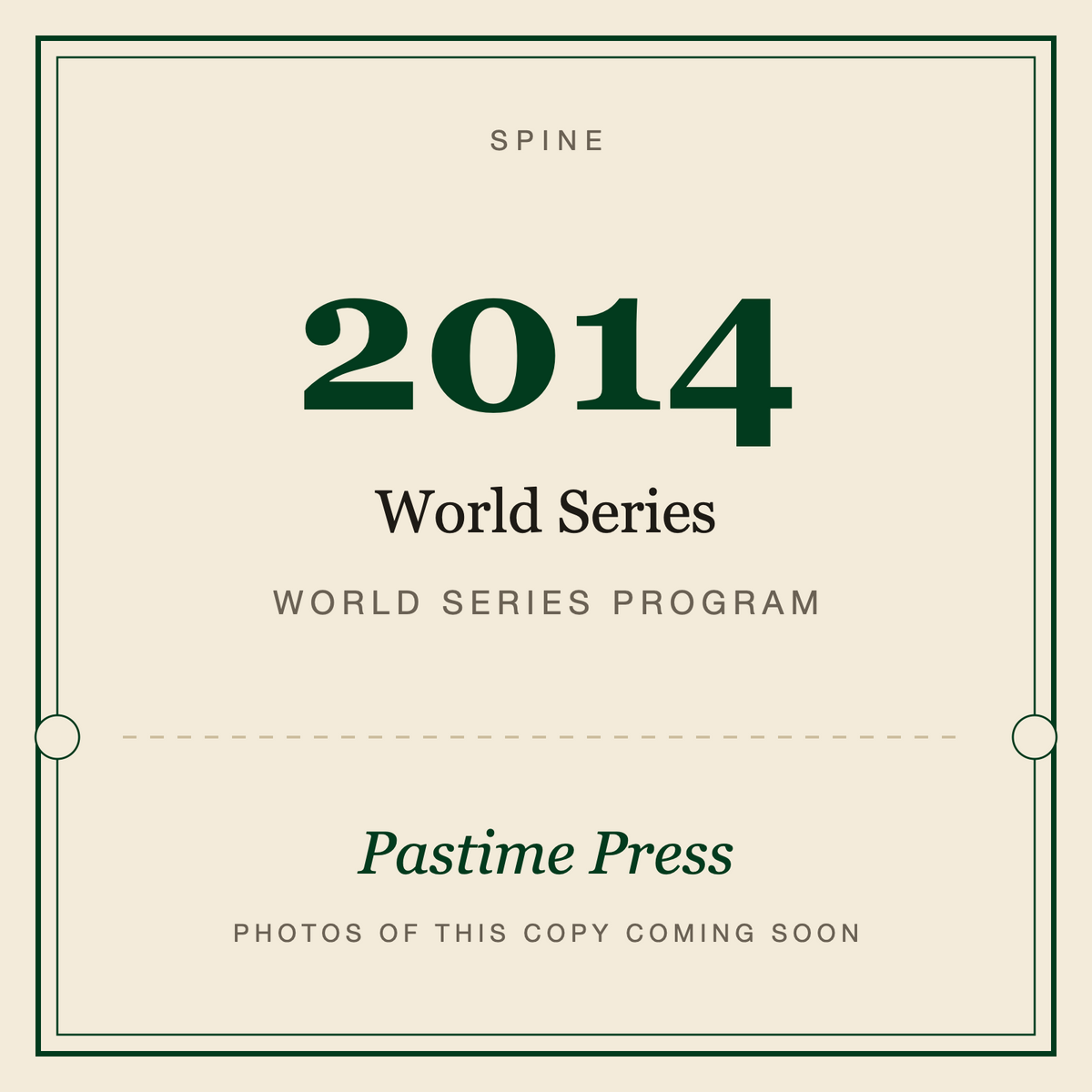 2014 World Series Program, spine