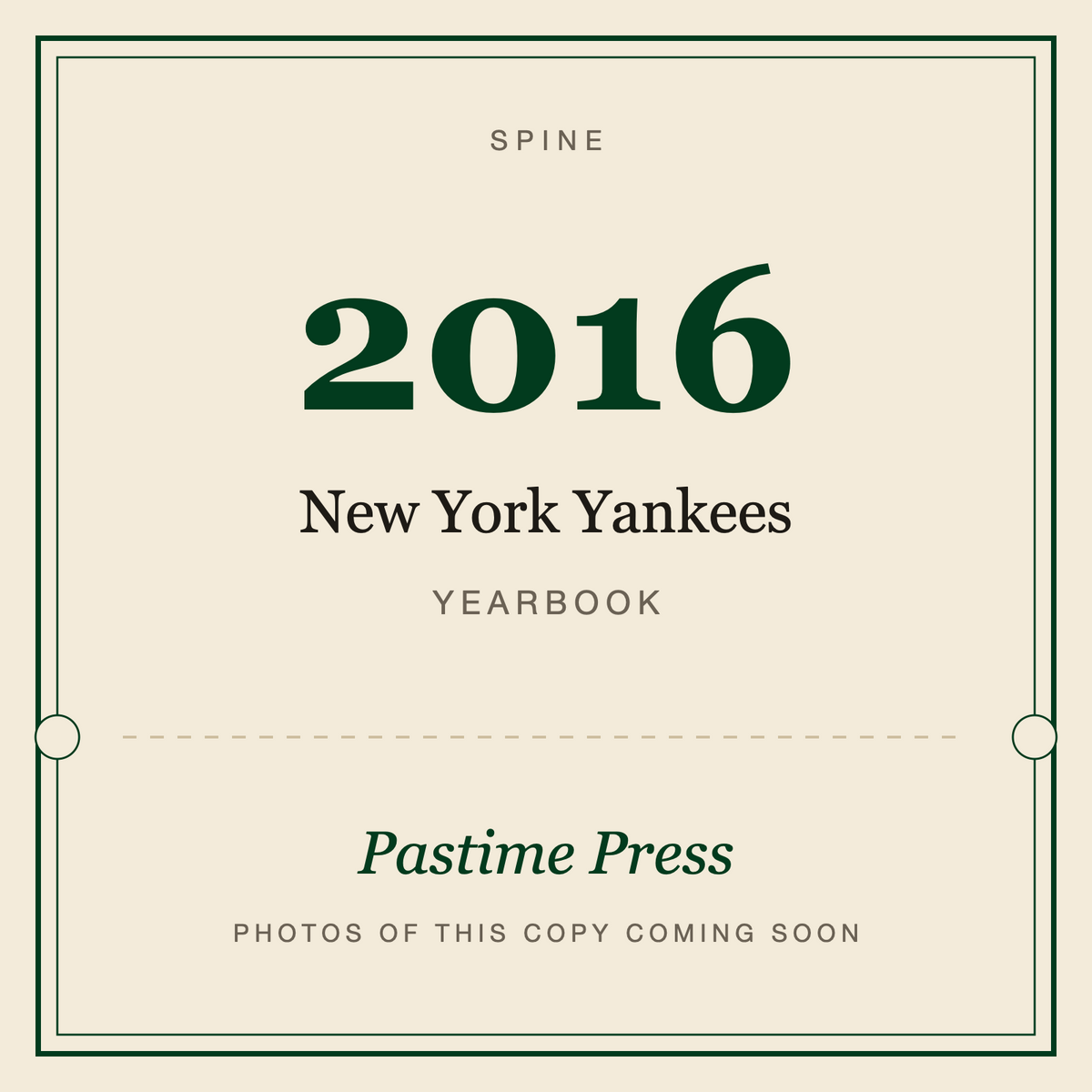 2016 New York Yankees Yearbook, spine