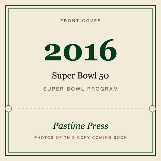 2016 Super Bowl 50 Program, front cover