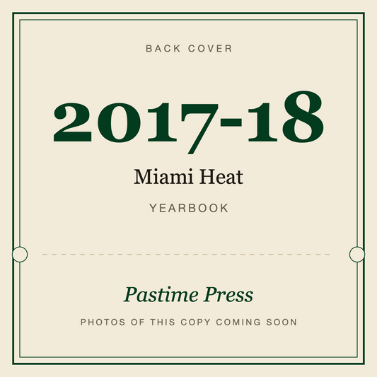 2017-18 Miami Heat Yearbook, back cover