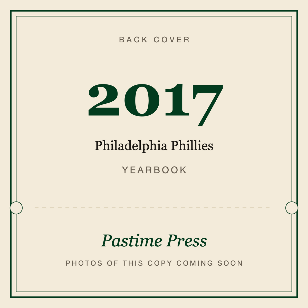 2017 Philadelphia Phillies Yearbook, back cover