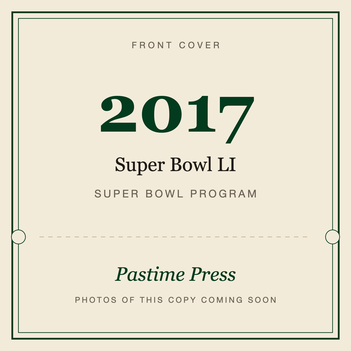 2017 Super Bowl LI Program, front cover