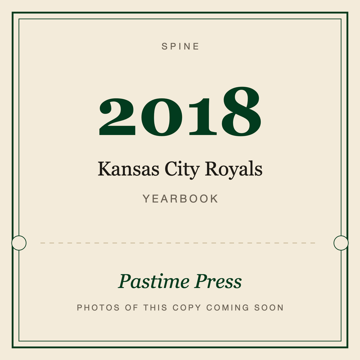 2018 Kansas City Royals Yearbook, spine