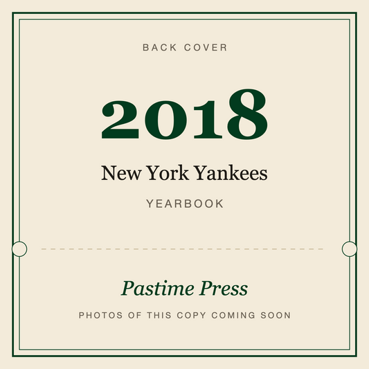 2018 New York Yankees Yearbook, back cover