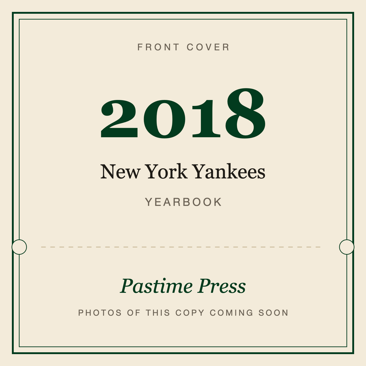 2018 New York Yankees Yearbook, front cover