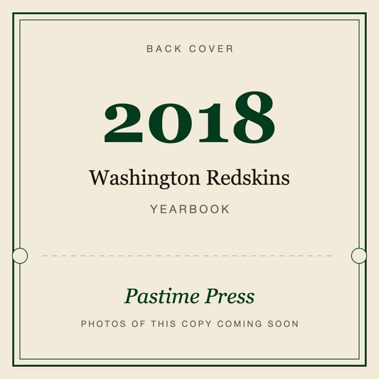 2018 Washington Redskins Yearbook, back cover