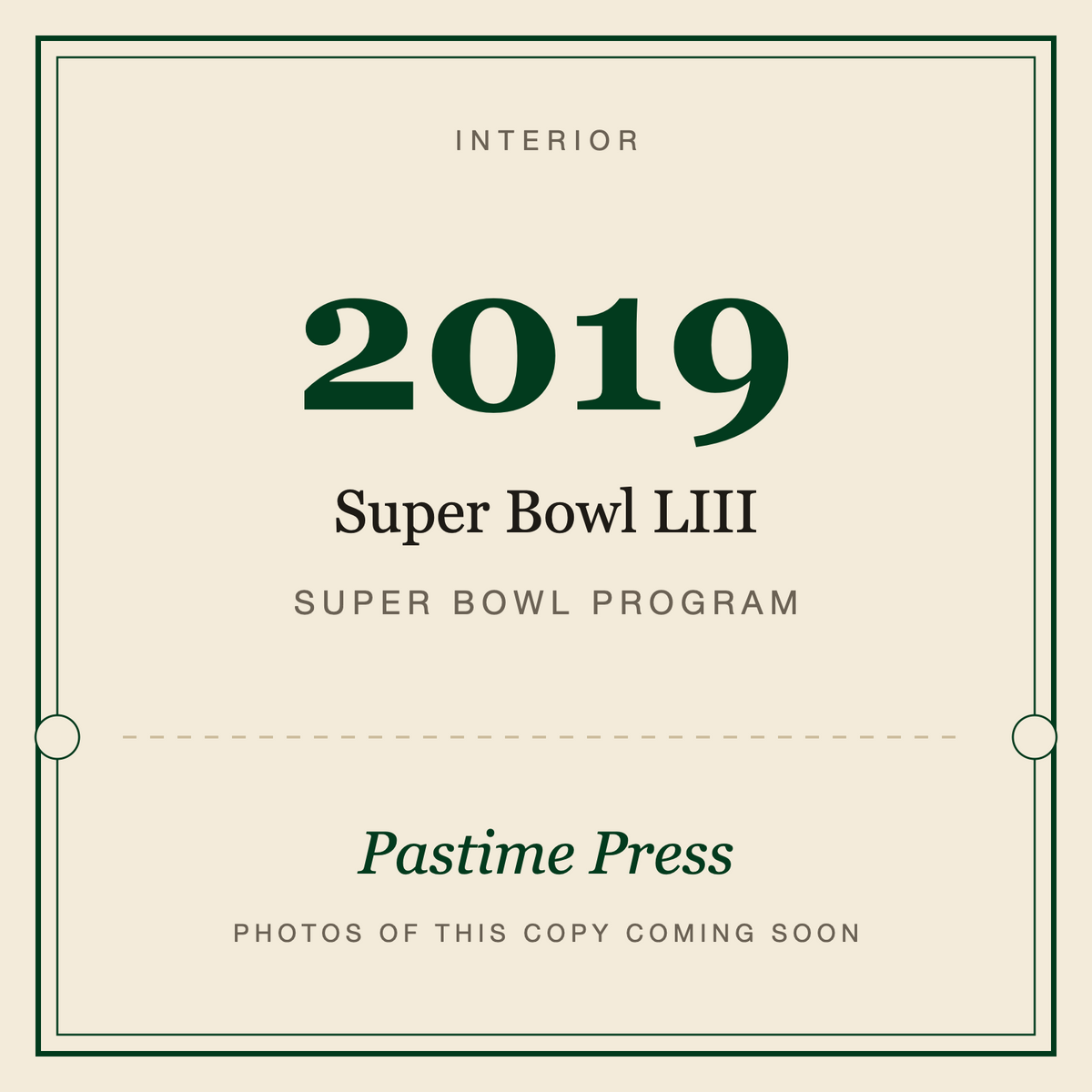 2019 Super Bowl LIII Program, interior