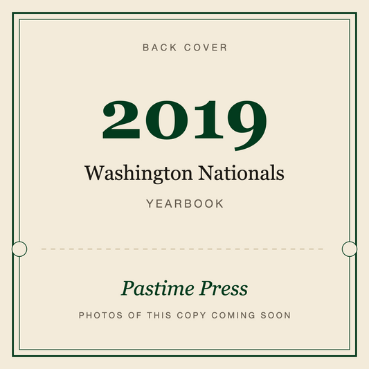 2019 Washington Nationals Yearbook, back cover