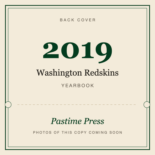 2019 Washington Redskins Yearbook, back cover