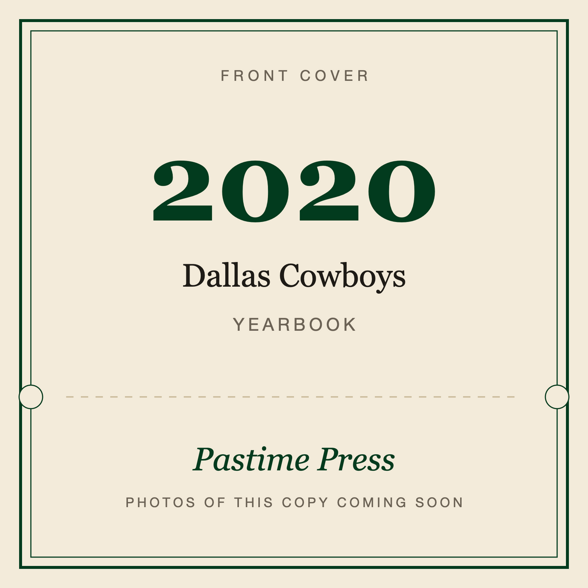 2020 Dallas Cowboys Yearbook, front cover