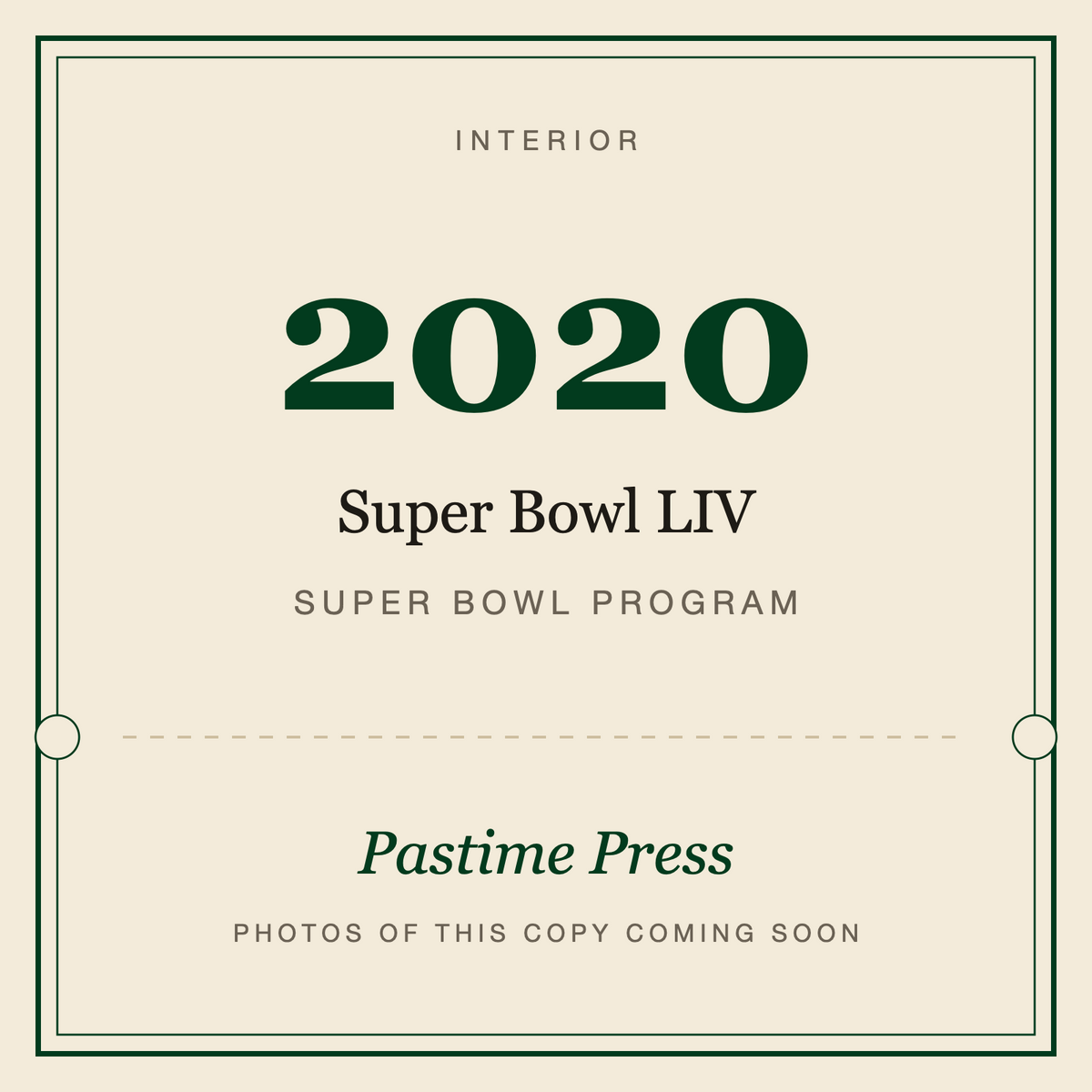 2020 Super Bowl LIV Program, interior