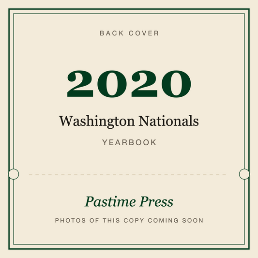 2020 Washington Nationals Yearbook, back cover
