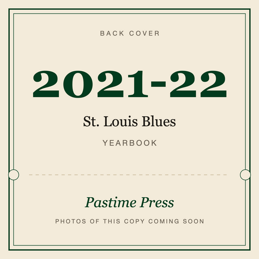 2021-22 St. Louis Blues Yearbook, back cover