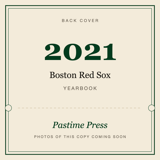 2021 Boston Red Sox Yearbook, back cover