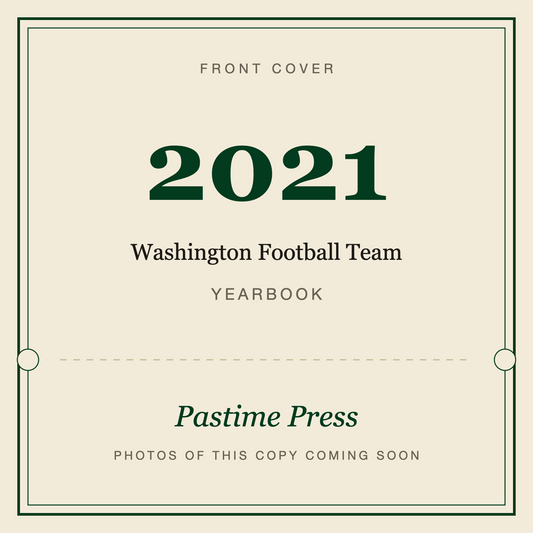 2021 Washington Football Team Yearbook, front cover
