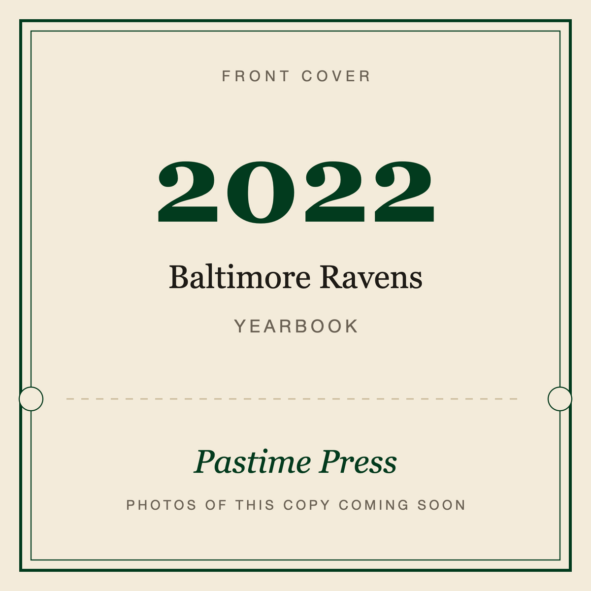 2022 Baltimore Ravens Yearbook, front cover