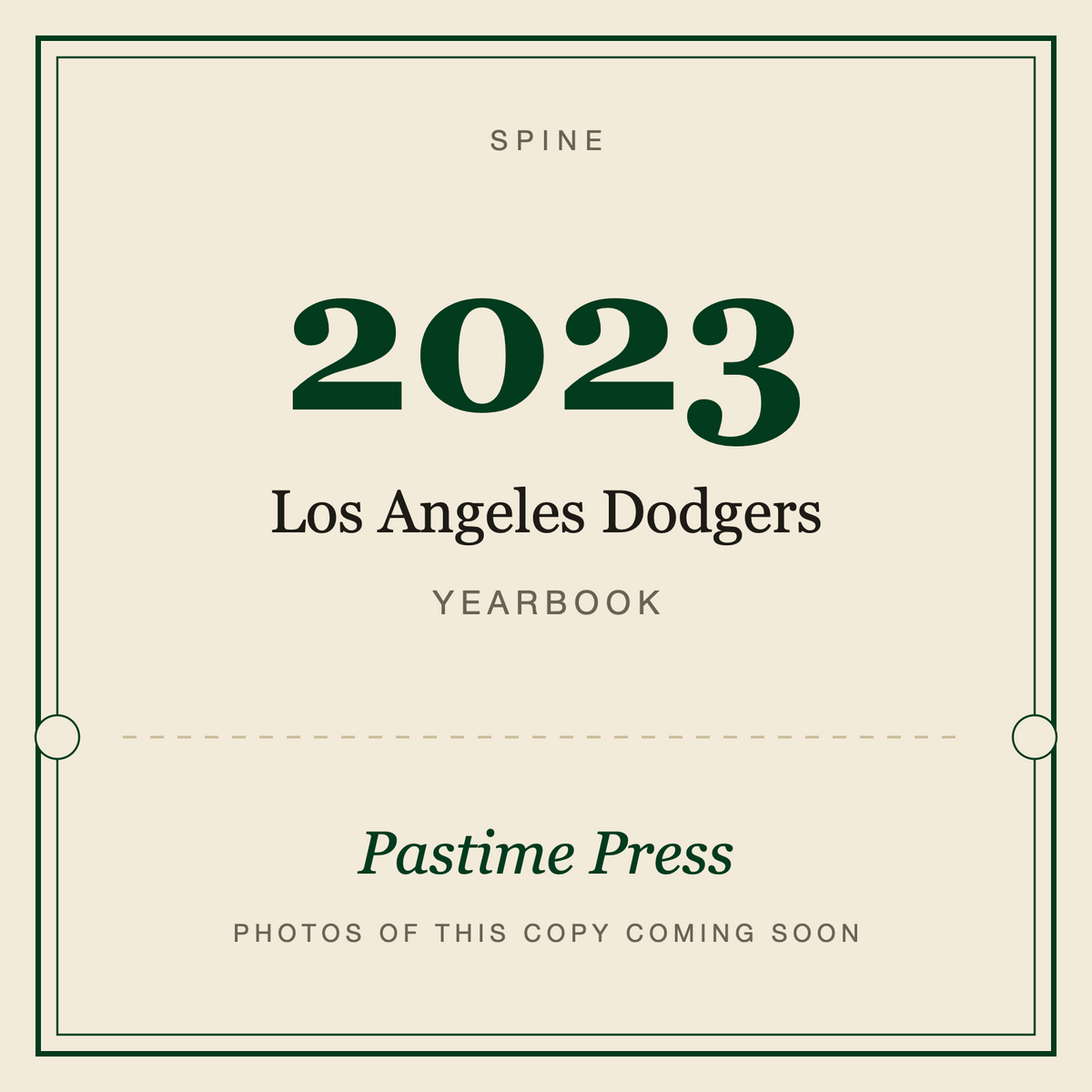2023 Los Angeles Dodgers Yearbook, spine