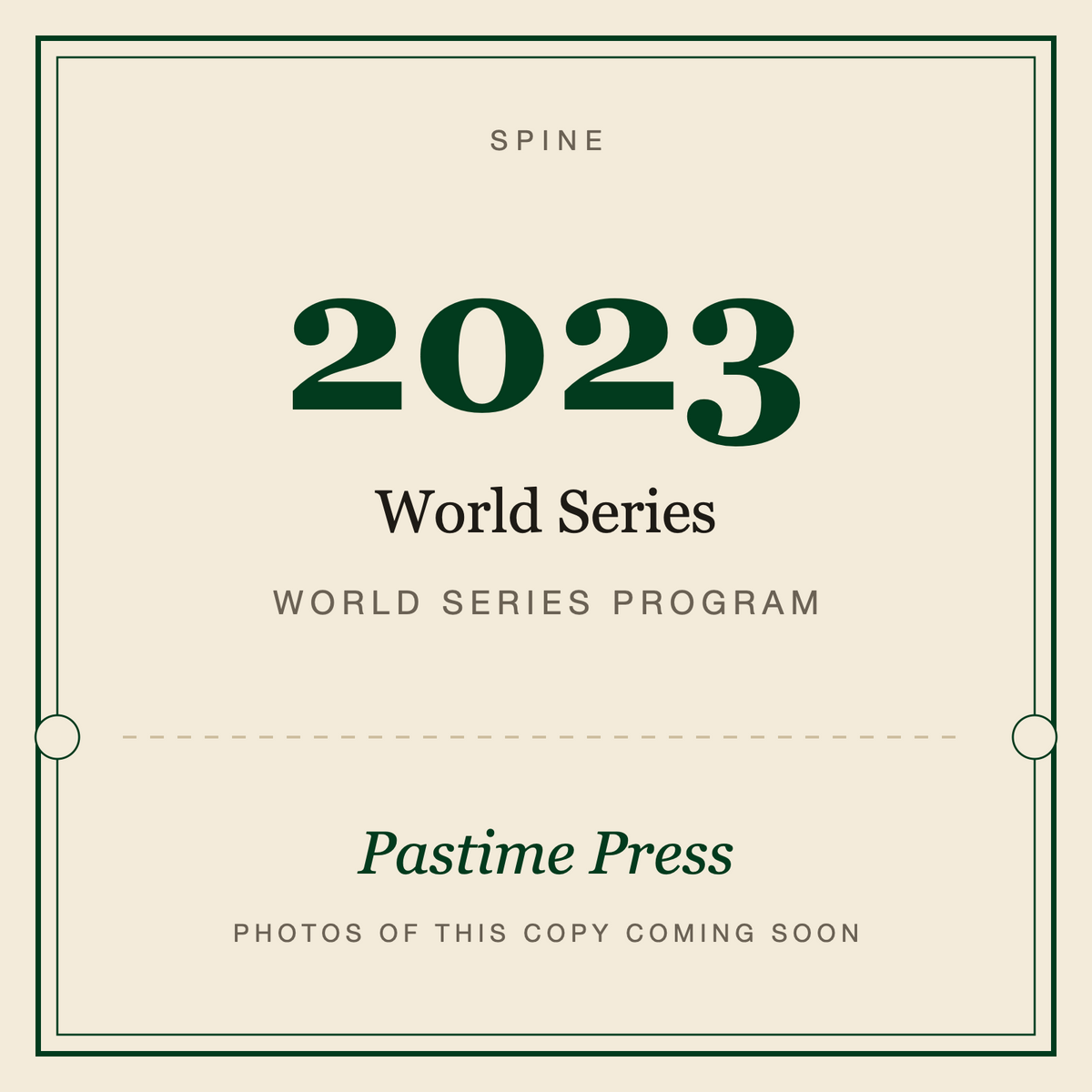 2023 World Series Program, spine