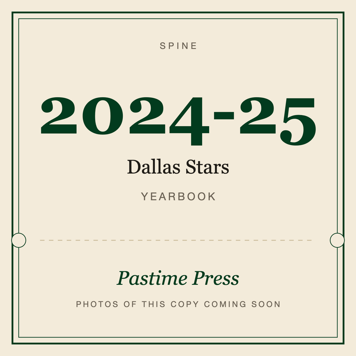2024-25 Dallas Stars Yearbook, spine