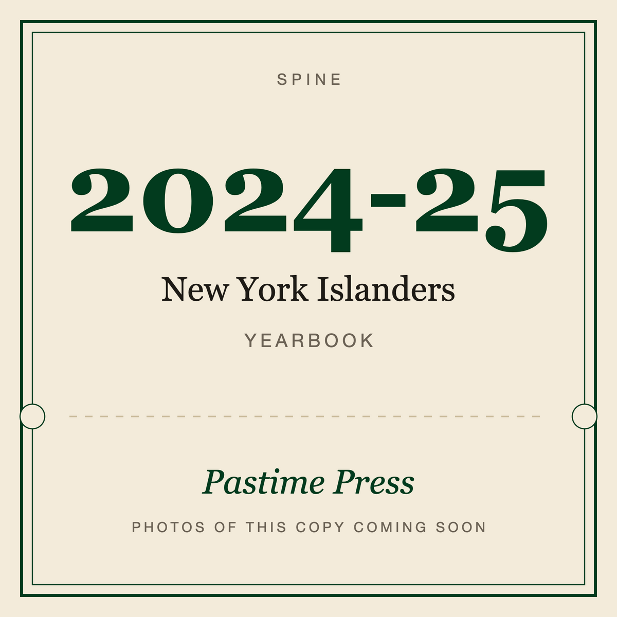 2024-25 New York Islanders Yearbook, spine