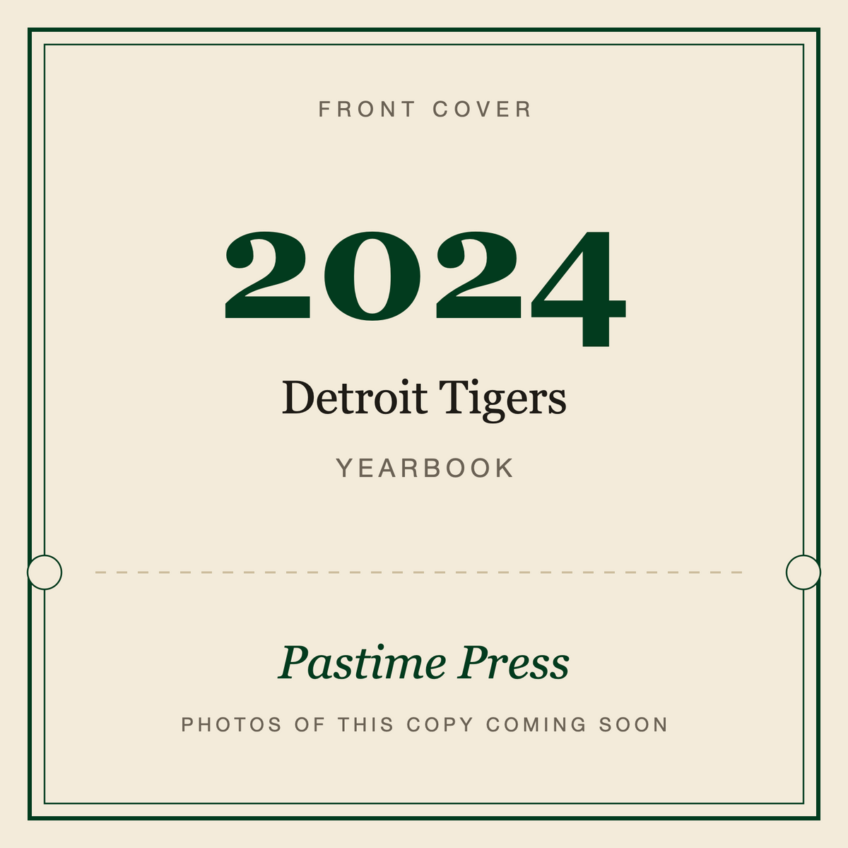 2024 Detroit Tigers Yearbook, front cover