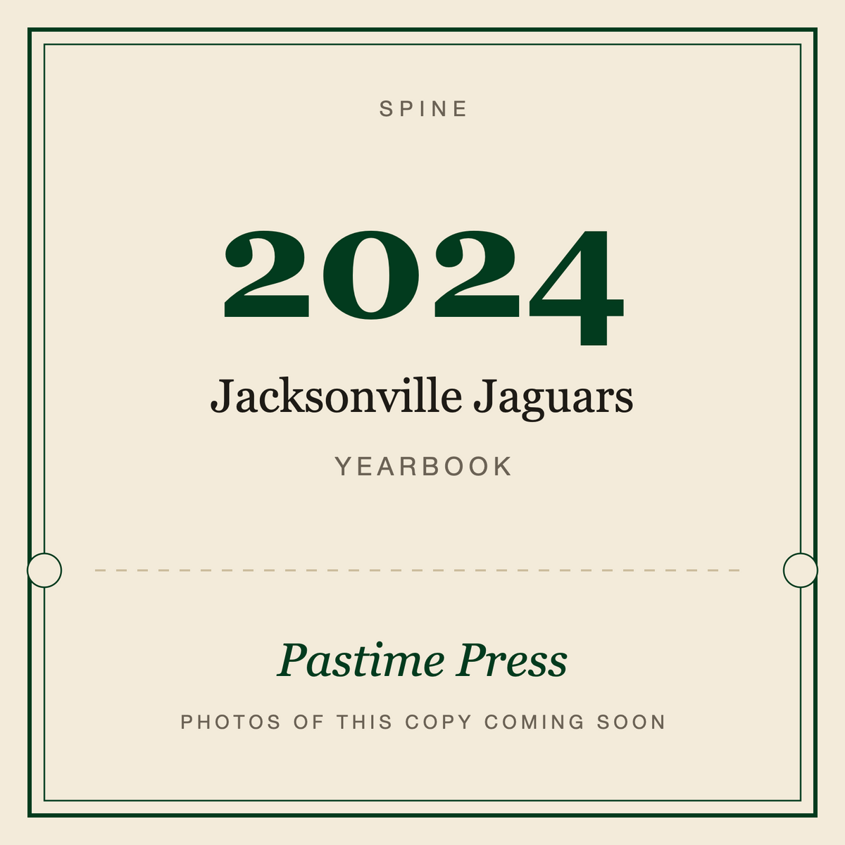 2024 Jacksonville Jaguars Yearbook, spine