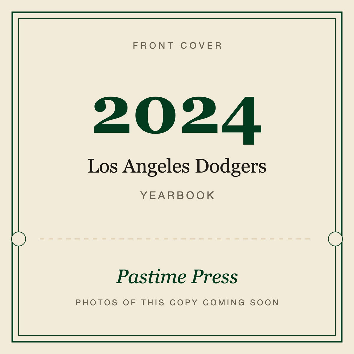 2024 Los Angeles Dodgers Yearbook, front cover
