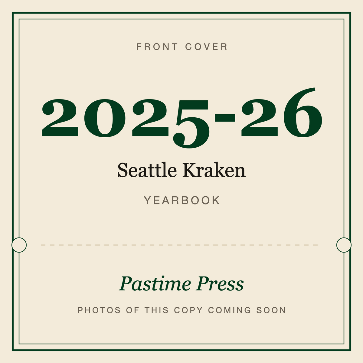 2025-26 Seattle Kraken Yearbook, front cover