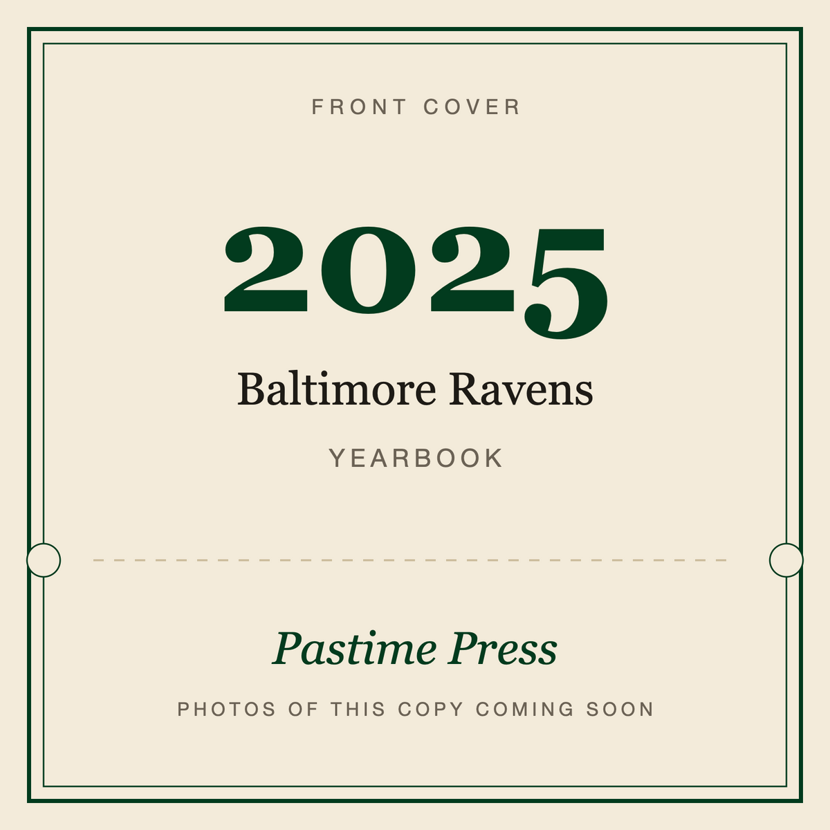 2025 Baltimore Ravens Yearbook, front cover