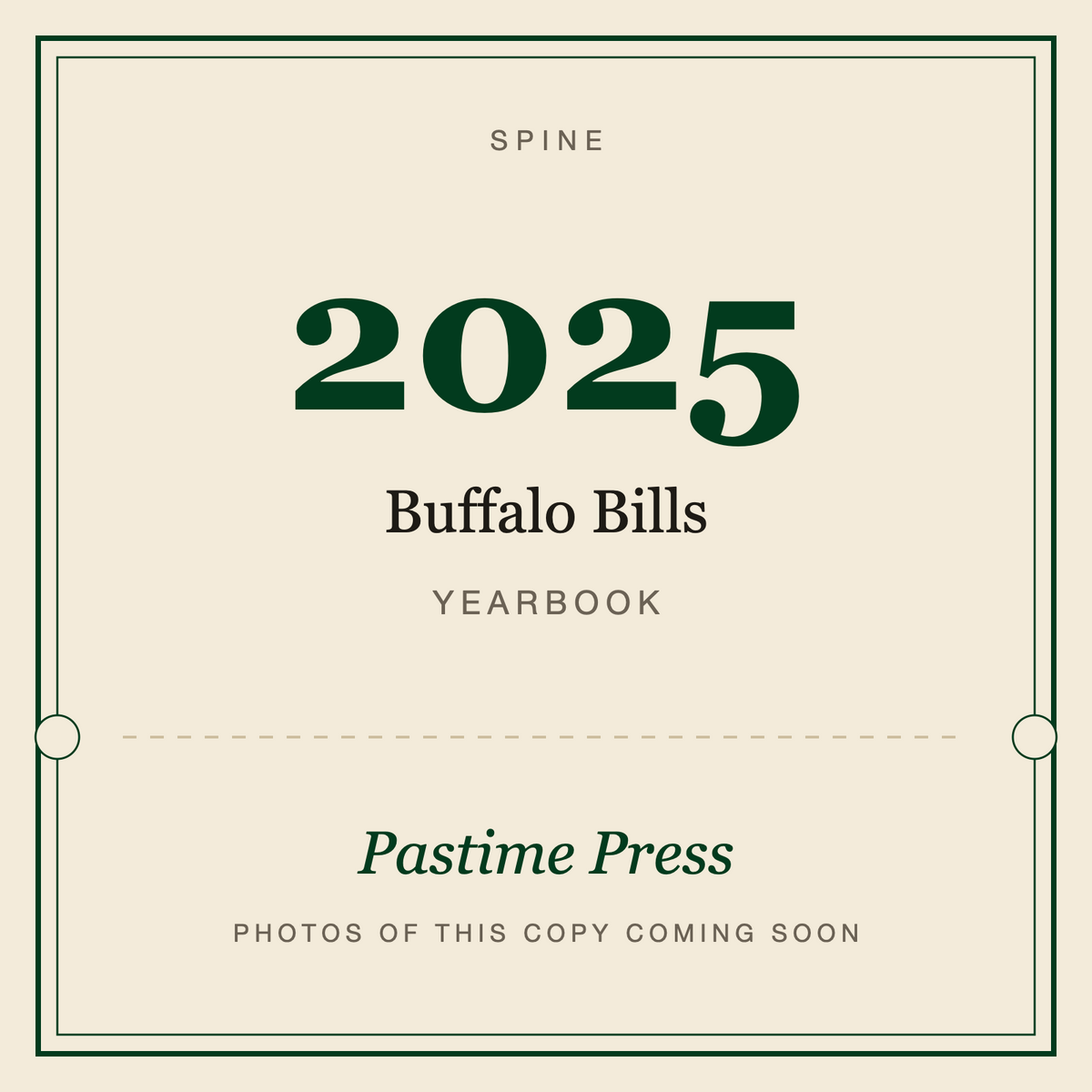 2025 Buffalo Bills Yearbook, spine