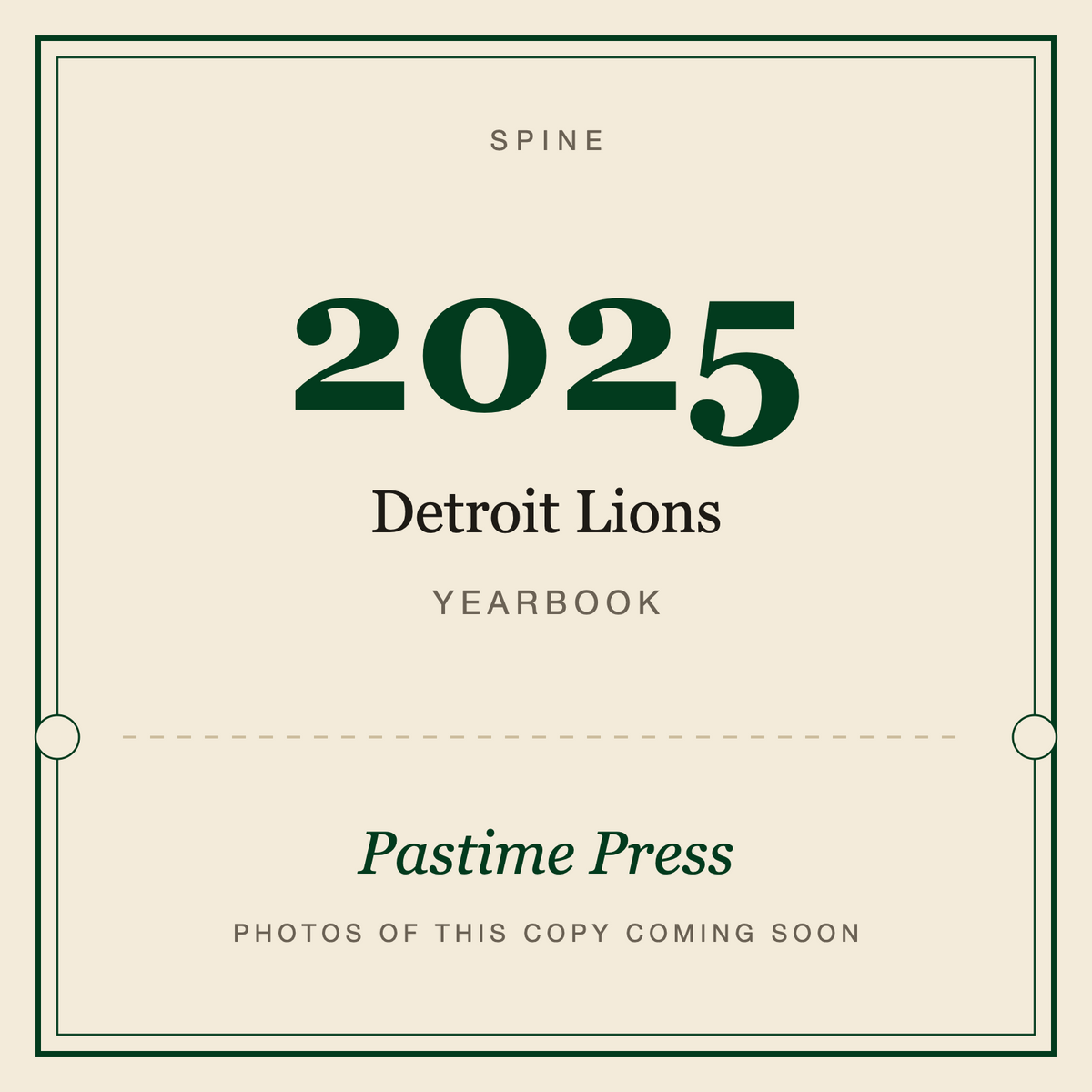 2025 Detroit Lions Yearbook, spine