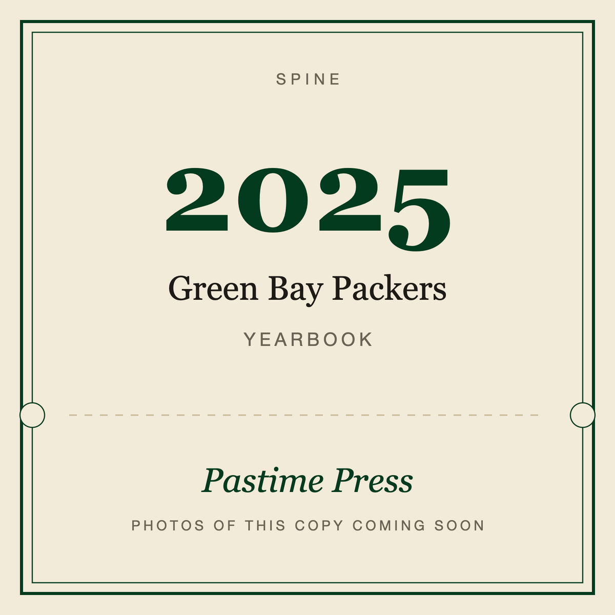 2025 Green Bay Packers Yearbook, spine