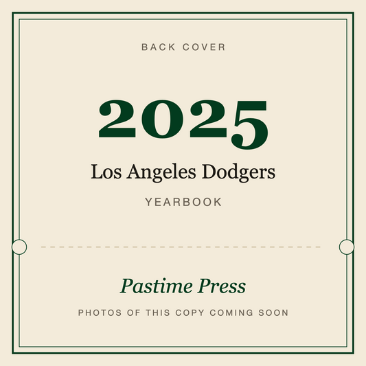 2025 Los Angeles Dodgers Yearbook, back cover