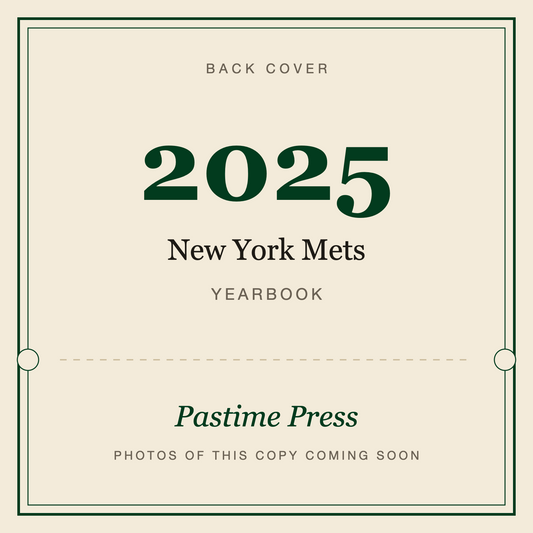 2025 New York Mets Yearbook, back cover