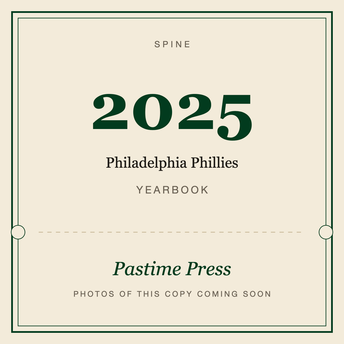 2025 Philadelphia Phillies Yearbook, spine