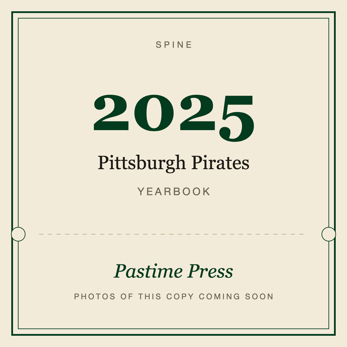 2025 Pittsburgh Pirates Yearbook, spine
