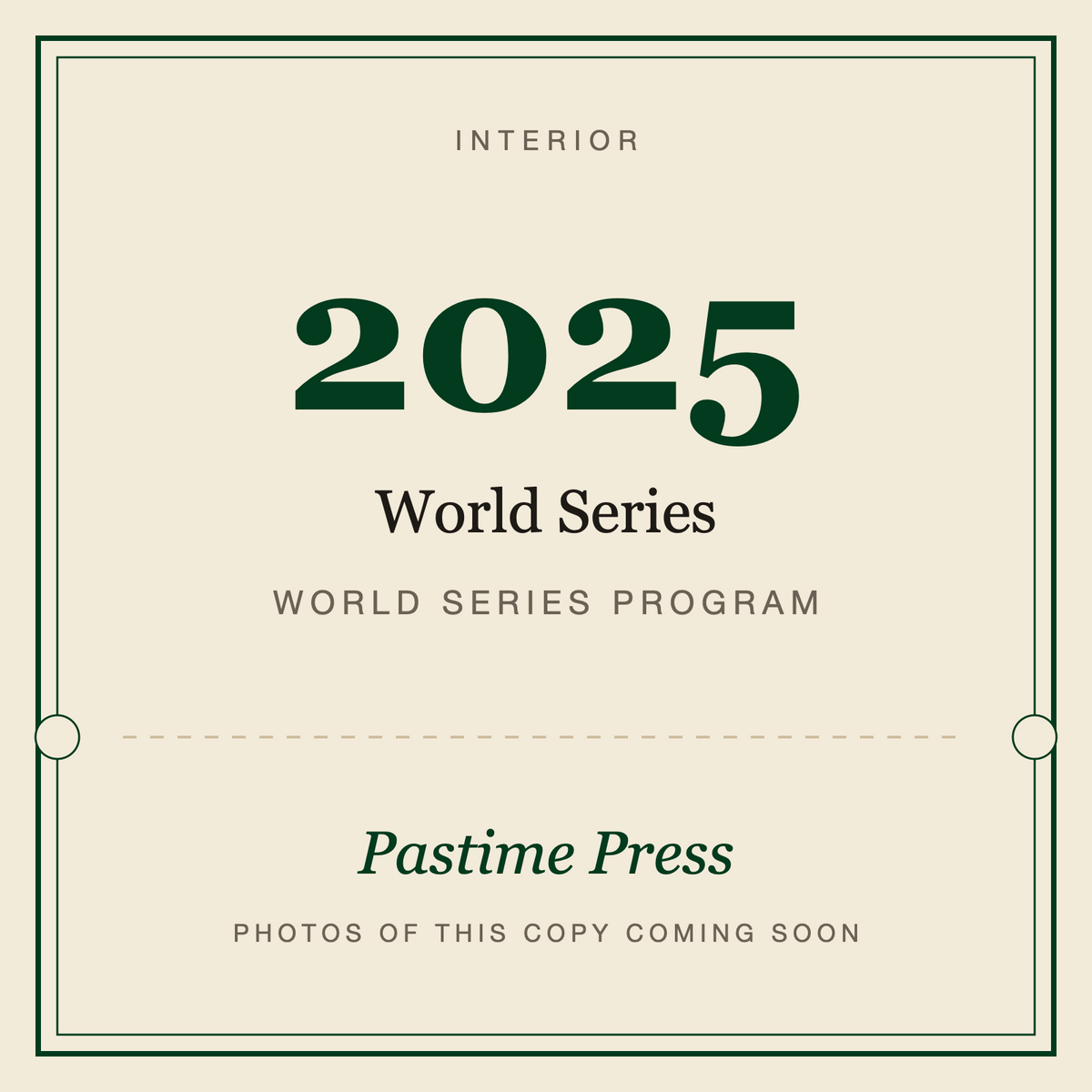 2025 World Series Program, interior