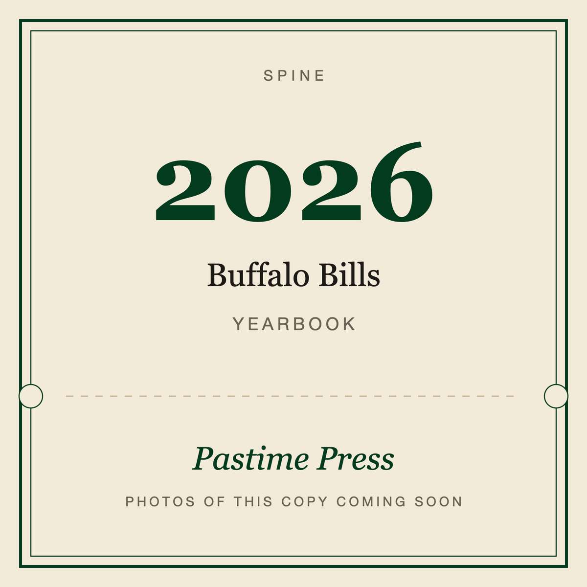2026 Buffalo Bills Yearbook, spine