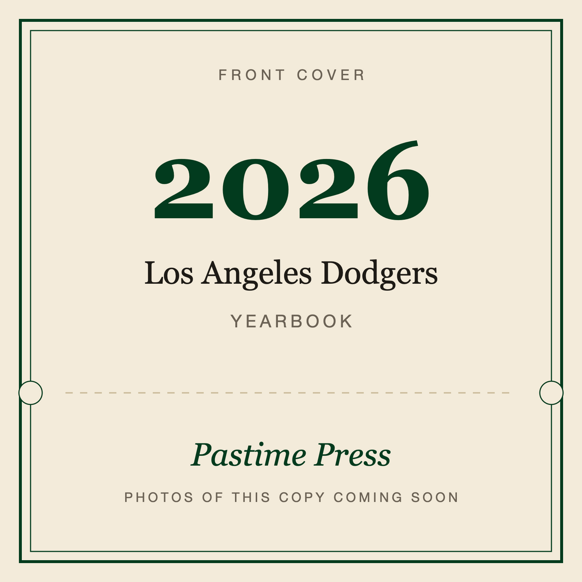 2026 Los Angeles Dodgers Yearbook, front cover